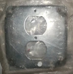Hubbell Raco 902C 4" Square Cover Raised 1/2" Duplex Receptacle Galvanized. Fixed Price $7.85.