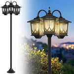 73" Aluminum Solar Lamp Light, 3-HEAD Posts For Outside Wate.... Fixed Price $91.54.