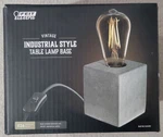 Feit Electric Concrete Gray 60W Industrial Style Cube Lamp Base Only, No Bulb. Fixed Price $30.00.