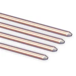 Nvent Erico Pointed End Ground Rod: 5/8 Dia, 4 Ft L, Copper Bonded Steel. Fixed Price $32.12.