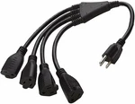 4 Way Power Splitter 1 To Cable Strip With 3 Pronged Outlet By Luxury Office. Fixed Price $15.99.