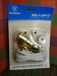 Westinghouse Make-a-lamp Kit Electrified Candle Stick & Bottle Adapter 70025. Fixed Price $11.20.
