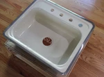 Vtg Stanadyne Almond Stainless Steel Sink Top Mount #22501 25" X 22" Nos Beige. Fixed Price $215.00.