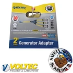 Voltec 04-00215 2' Generator Adapter TT-30P (3X) 5-20R With E-zee Lock. Fixed Price $26.95.