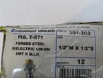 Legend Valve, 301-203, 1/2" Male X Sweat T-571 Dielectric Union, 12 Pack. Fixed Price $80.00.