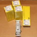 Lot Of 4 New Hubbell CS120W Single Pole 20A 120/277V White Toggle Switches. Fixed Price $23.79.