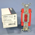 Cooper AH1221PL Red Pilot Light Single Pole Toggle Wall Switch 20A Industrial. Fixed Price $24.69.