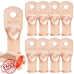 Nekiex 10 Pcs 2/0 Awg Copper Terminals 1/4" Stud Crimp Lugs Battery Cable. Fixed Price $27.99.