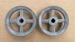 New Pair Chicago Die 5-1/2", 3/4 Fixed Bore V-belt Pulley, Old Stock. Fixed Price $39.99.