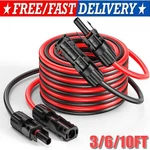 Black+red 10 Awg Solar Panel Extension Cable Silicone Flexible Wire Connectors. Fixed Price $18.39.