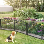 Set Of 5 Dog Fence Panels Wrought Iron Pet Animal Barrier Board Rails. Fixed Price $220.23.