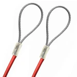 1FT-75FT 1/8" Vinyl Coated Steel Cable With Loop Ends 1/16" Core Black White Red. Fixed Price $12.00.