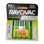 Rayovac LD715-4 Gene Rechargeable BATTERY,AA,1.2VDC,PK4 5HB63. Fixed Price $13.00.