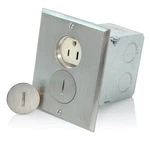 Leviton Floor Box Assembly, Brass/nickel Plate, 25249-SBA. Fixed Price $31.99.