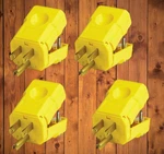 4 Pack Industrial Nylons Grounding Plugs 5256VY By Leviton ** Pole 3 Wire. Fixed Price $28.99.