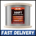 Celynd Stainless Steel Cable 500FT 3/16 T316 Wire Rope 7X19. Fixed Price $199.97.