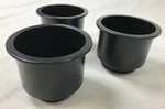 Genuine Beckson Black Plastic Cupholder Inserts With 4 Bottom Drain Holes (3 Pc). Fixed Price $12.49.