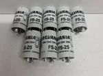 Lot Of 8 New No Box! Sylvania Watts Fluorescent Starters FS-25. Fixed Price $20.95.