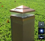 Set Of 4 Garden Plastic Copper 6 X Outdoor 5 Led 78LUMENS Solar Post Cap Light. Fixed Price $650.99.