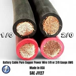 Battery Cable Pure Copper Power Wire 1/0 Or 2/0 Gauge Awg Made In Usa Sae J1127. Fixed Price $241.95.