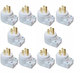 (10-PACK) Etl Listed 90 Degree Usa Canada Male Plug Nema 5-15P 3 Pole Angle D.... Fixed Price $56.37.
