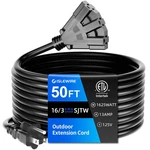 Islewire 50 Ft Outlet Outdoor Extension Cord Waterproof, 16/3 Sjtw Black Ex.... Fixed Price $65.99.
