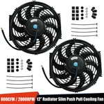 2X 12" Universal Electric Radiator Cooling Slim Fan Pull-in 12V 80W Mount Kit. Fixed Price $35.99.