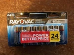24 Rayovac High Energy Aa Batteries Alkaline Dated 2030 (1-BLK-7). Fixed Price $14.95.