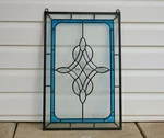 Handcrafted Stained Glass Panel Clear Beveled Window 16" X 24". Fixed Price $199.99.