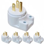 (5-PACK) Etl Listed 90 Degree Usa Canada Male Plug Nema 5-15P 3 Pole Angle Di.... Fixed Price $37.93.