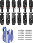 Bougerv 12 Pcs Solar Connectors With Spanners Panel Cable 6 Pai. Fixed Price $16.99.