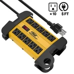 10 Outlets Heavy Duty Power Strip Surge Protector 2800J 6FT Extension Cord. Fixed Price $27.99.