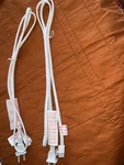 Set Of Two White Flat Power Cords SPT-2 18AWG 300V 6-12 Replacement Cables. Fixed Price $44.98.