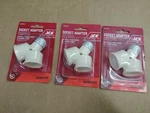 3 Pk Ace White Twin Light Bulb Socket Lampholder Y-adapter Converter 660W 250V. Fixed Price $18.99.