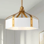 Sheffield 6-LIGHT Led Fan D'lier In White With Warm Brass Accents. Fixed Price $779.20.