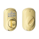 Schlage BE365PLY505 BE365VPLY505 Plymouth Keypad Deadbolt, Bright Brass. Fixed Price $213.48.