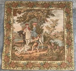 3X3 Vintage French Tapestry Wall Hanging Hunting Colorful Decorative 90X90 Cm. Fixed Price $237.50.
