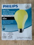 Philips Bug-a-way Longer Life 60W Light Bulb 2-PACK Yellow A-19 120 Volt. Fixed Price $15.45.