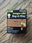 Philips Longer Life Bug-a-way A19 60W Yellow Light Bulb 2 Pack 1350 Hr. Fixed Price $21.99.