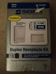 Sigma Duplex Receptacle Kit, White 16446WH Corner Hinge. Fixed Price $16.00.