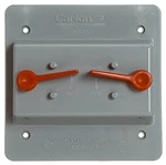 Double Toggle Switch Box Cover, Pvc, 2-GANG. Fixed Price $25.63.