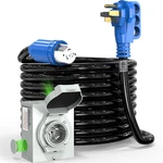 50 Amp Generator And Power Inlet Box, 30FT 4 Prone Rv Extension Cord, 125/2. Fixed Price $207.04.