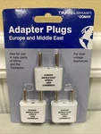 Travelsmart Adaptor Plugs Europe & Middle East Package Of 3 New. Fixed Price $7.99.