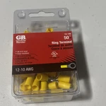 New 50 Pcs Gb 10-106 Yellow Ring Terminal #10 Stud 12-10 Awg D6. Fixed Price $12.99.