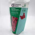 Pack Of 100! Commercial Electric Red Wing Wire Connectors #18 #8. Fixed Price $19.99.