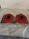 Dual Electric Radiator Cooling Fan 12V Aluminum Shroud Universal. Fixed Price $80.00.