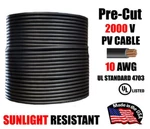 Awg Pv Wire Black Solar Cable 1000/2000V Copper Pre-cut 500 Ft. Fixed Price $190.00.