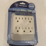 6-OUTLET Grounded Wall Tap Westinghouse Indoor White Power Adapter Nip. Fixed Price $5.99.