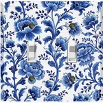 Metal Light Switch Outlet Cover Wall Plate Blue Floral Porcelain Print FWR354. Fixed Price $15.29.