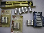 Lot Of 11 Nos Fluorescent Starters #FS15, FS12, FS4 Hubbell - Ge Valmont. Fixed Price $14.94.
